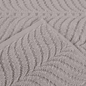 Chevron Zero Twist Cotton Solid and Jacquard Bath Sheet - Platinum