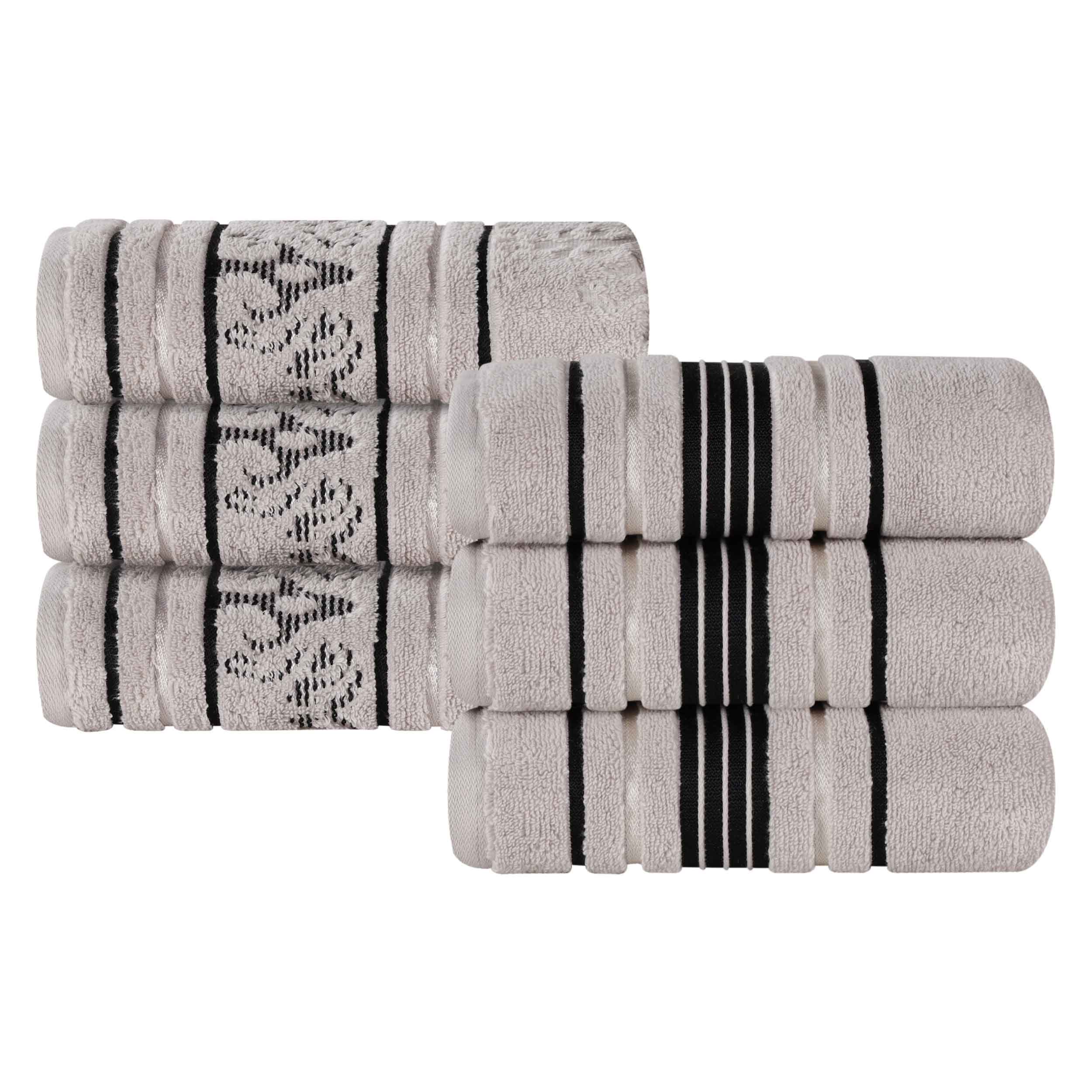 Sadie Zero Twist Cotton Solid and Jacquard Floral Hand Towel Set of 6 - Hand Towel by Superior Brand