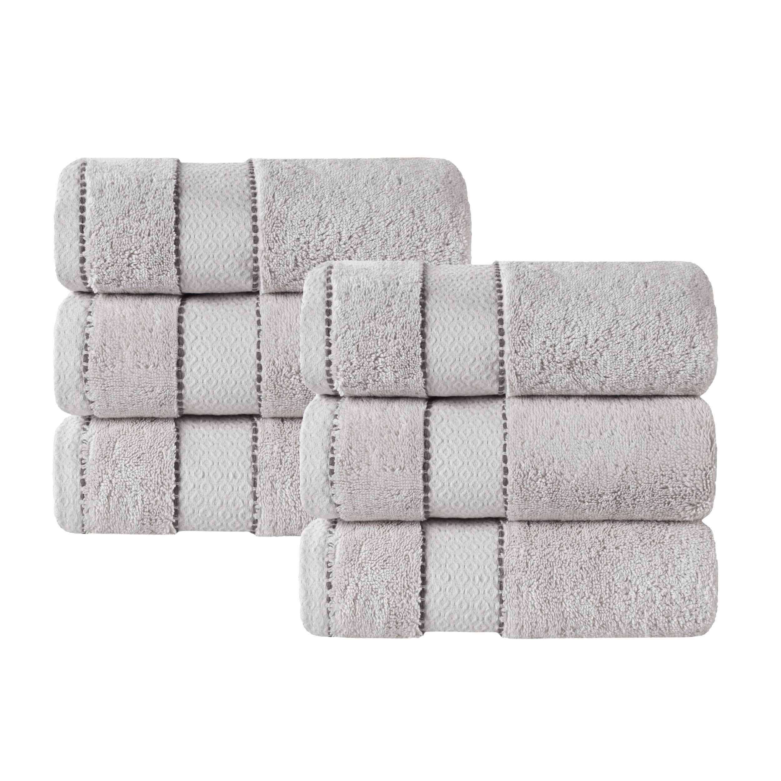 Niles Egyptian Giza Cotton Plush Thick Absorbent Hand Towel Set of 6 - Egyptian Cotton Hand Towel by Superior