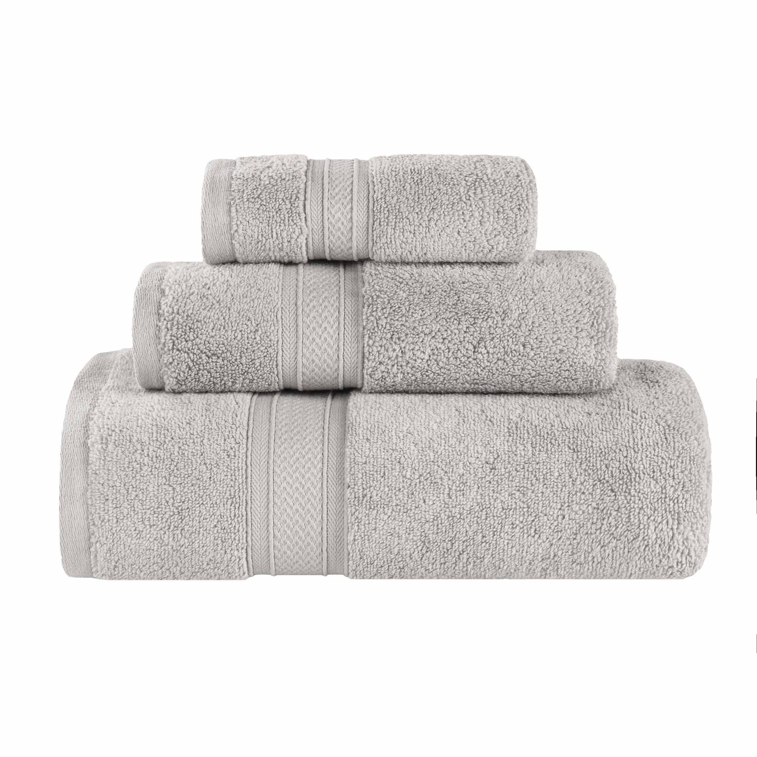 Chevron Zero Twist Solid Soft Absorbent Cotton 3 Piece Towel Set - Towel Set by Superior Brand