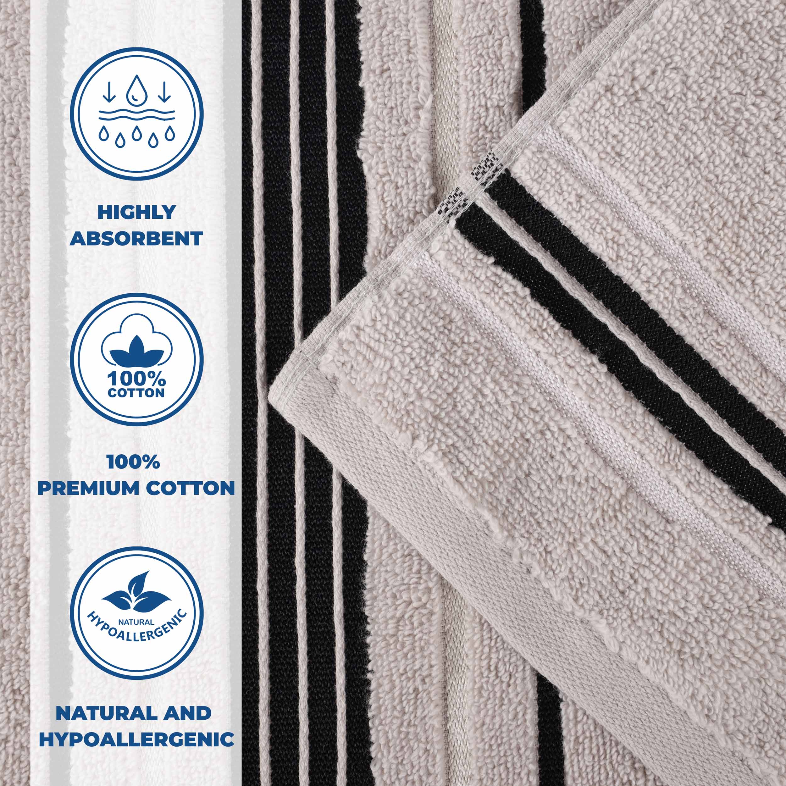 Sadie Zero Twist Cotton Solid and Jacquard Floral 8 Piece Towel Set - Towel Set by Superior Brand