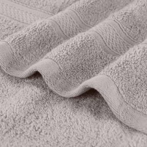 Chevron Zero Twist Cotton Solid and Jacquard Bath Sheet - Platinum