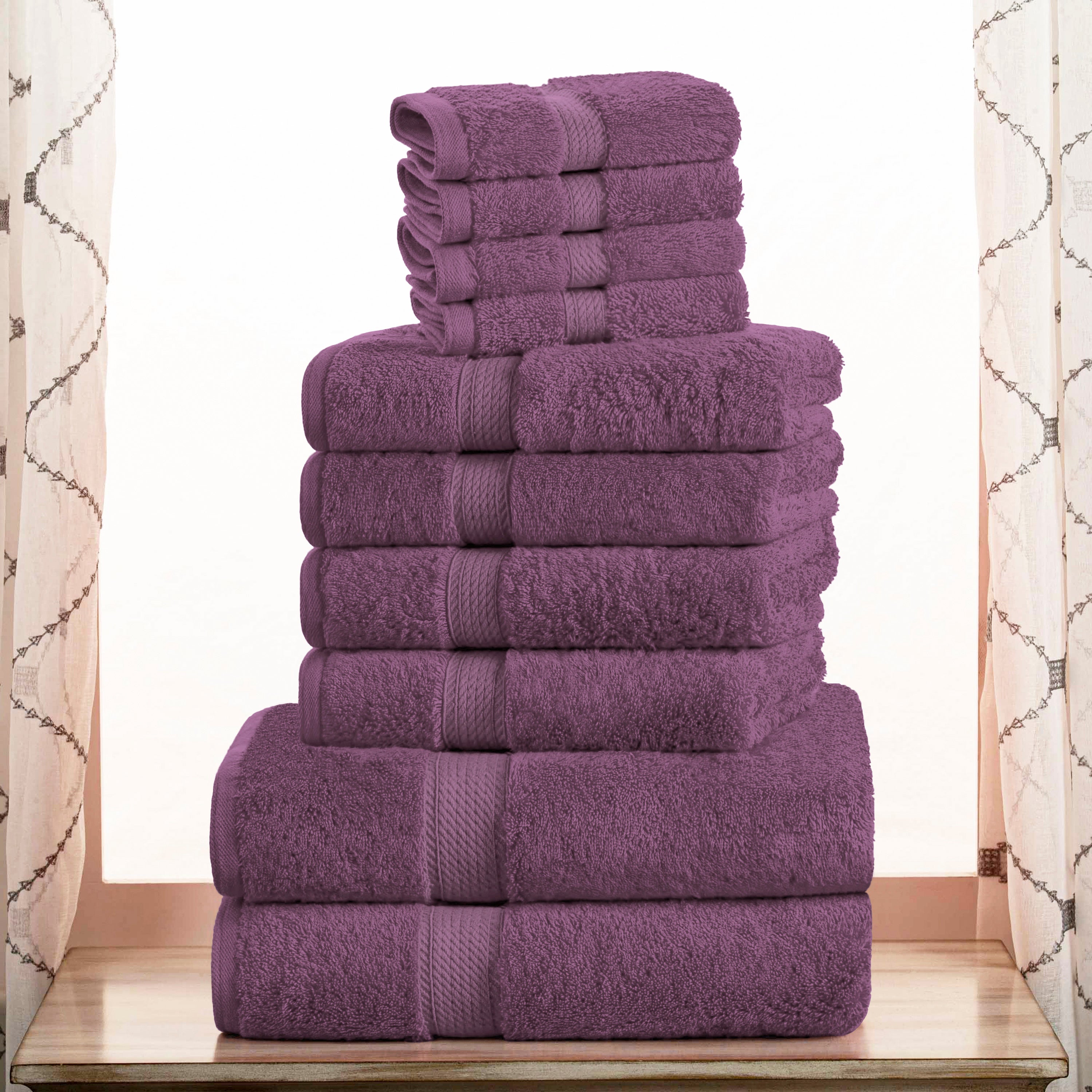 Madison Egyptian Cotton Pile Plush Heavyweight 10 Piece Towel Set - Egyptian Cotton Towel Set by Superior