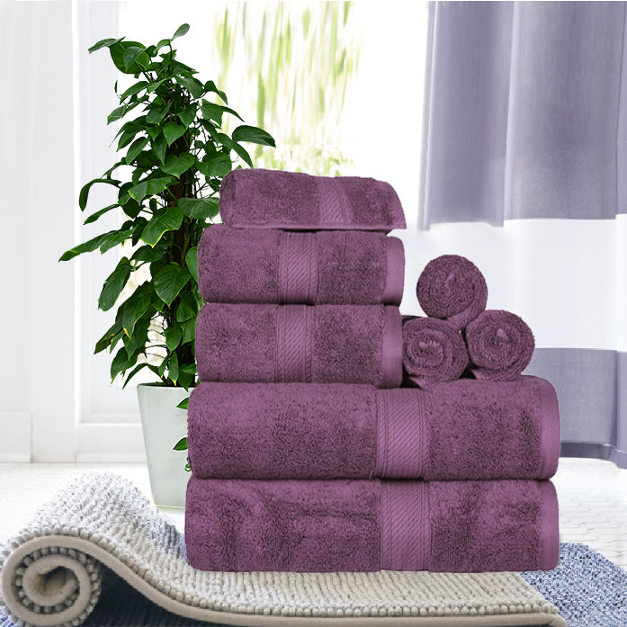 Madison Egyptian Cotton Plush Heavyweight 8 Piece Towel Set - Egyptian Cotton Towel Set by Superior Brand