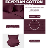 Egyptian Cotton 400 Thread Count Solid Luxury Duvet Cover Set - Egyptian Cotton Duvet Cover Set by Superior Brand