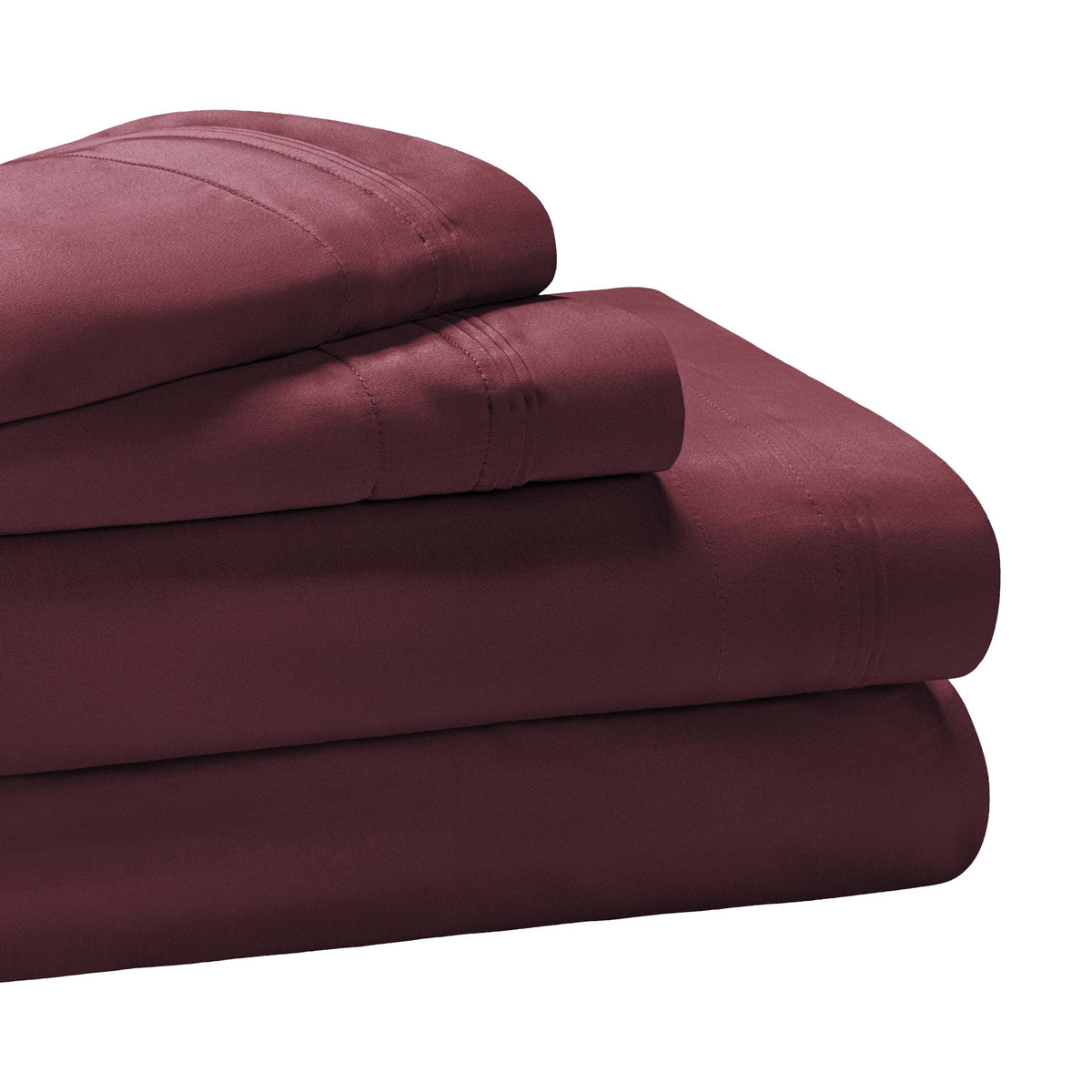  Egyptian Cotton 650 Thread Count Eco-Friendly Solid Sheet Set - Plum