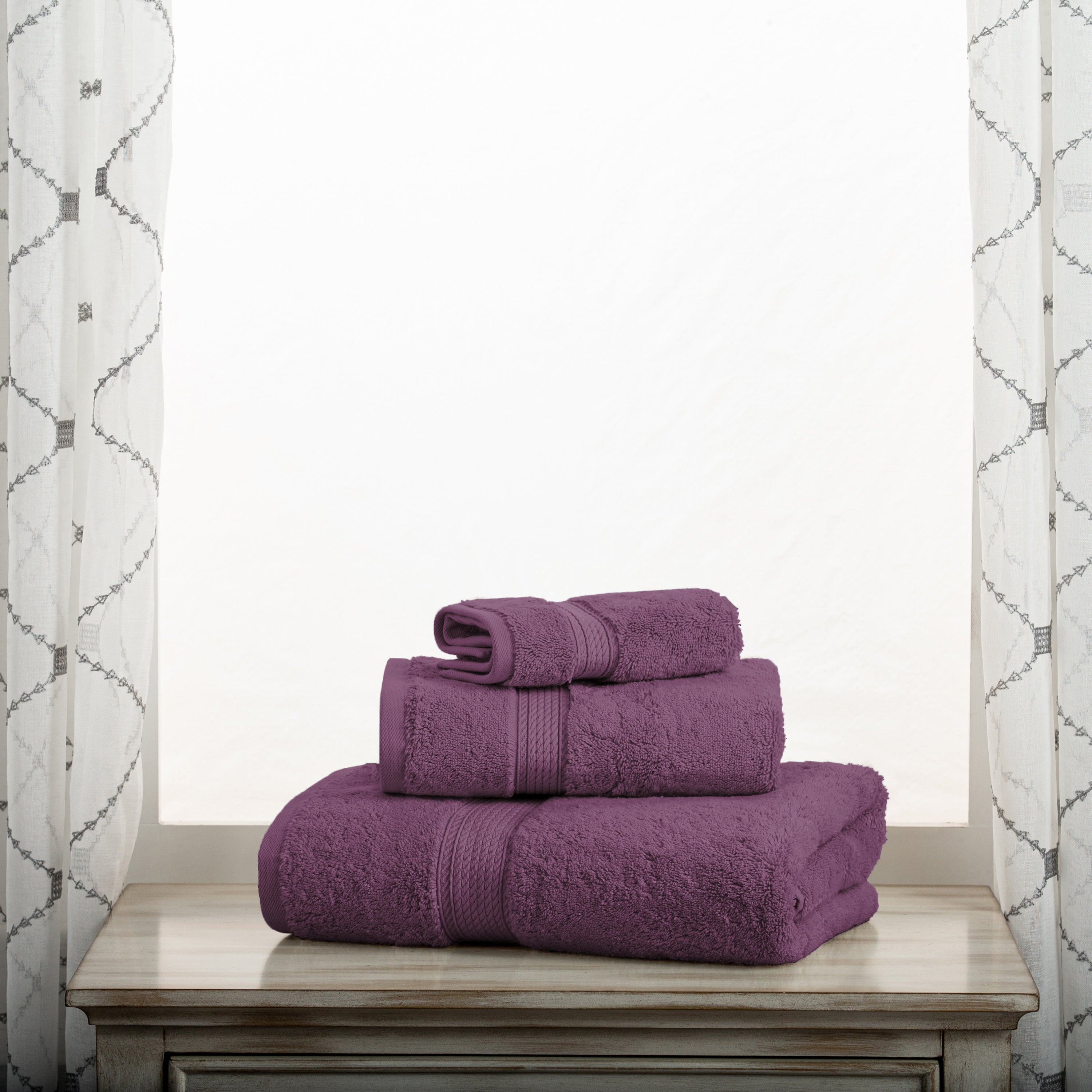 Egyptian Cotton Madison Plush Towel Set 3 Piece - Egyptian Cotton Towel Set by Superior Brand