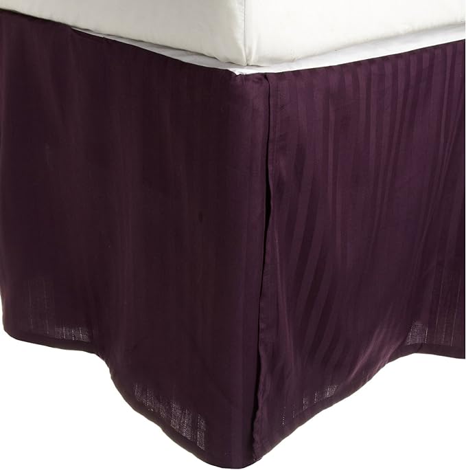 300 Thread Count Egyptian Cotton 15" Drop Striped Bed Skirt