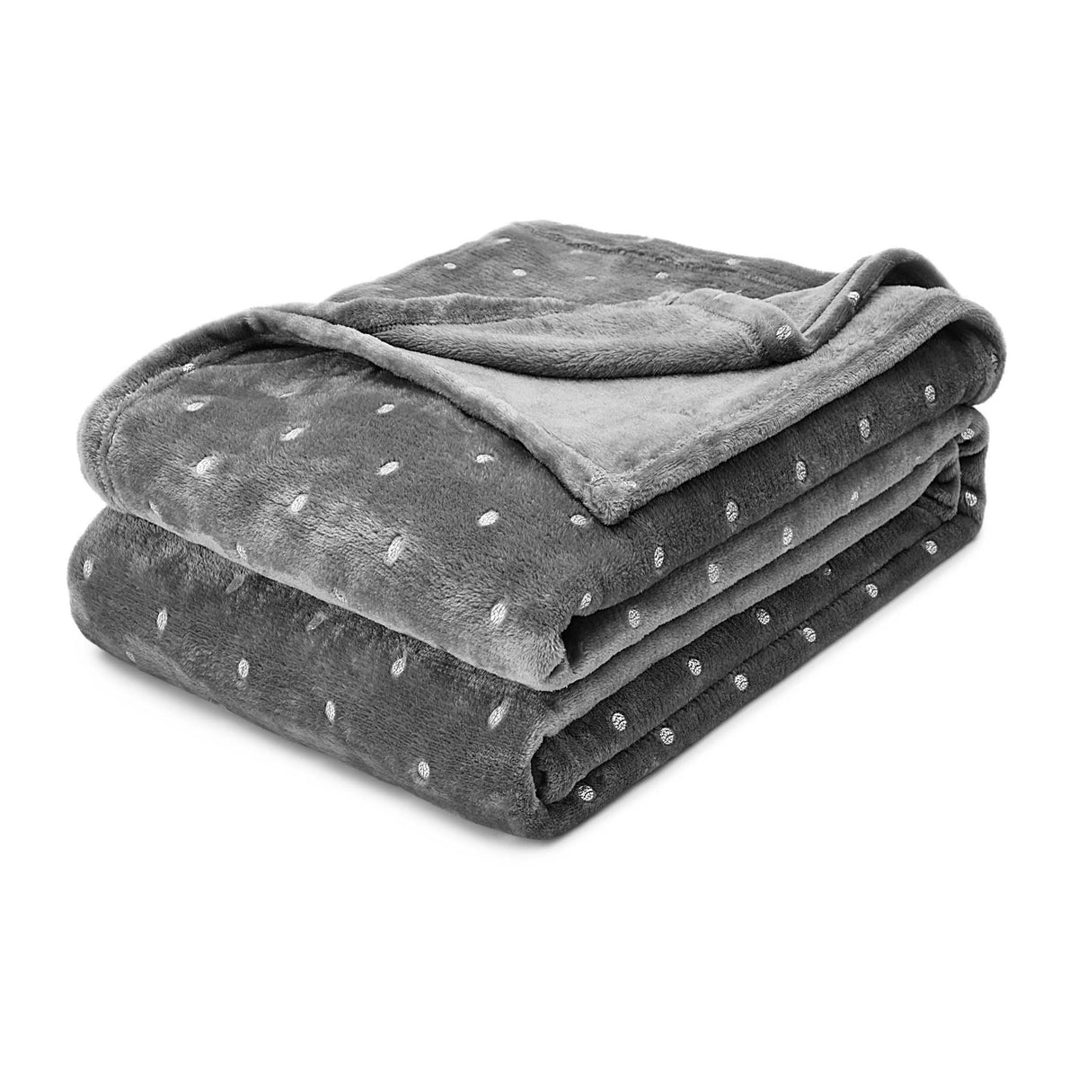 Fleece Plush Medium Weight Fluffy Soft Decorative Blanket Or Throw - Grey