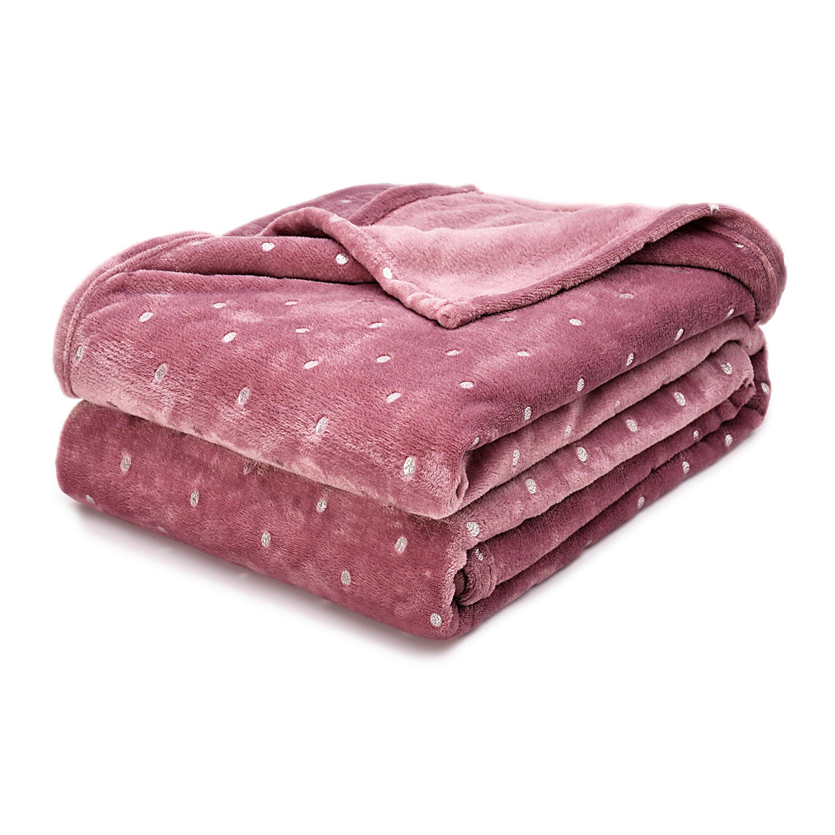 Fleece Plush Medium Weight Fluffy Soft Decorative Blanket Or Throw - Mauve