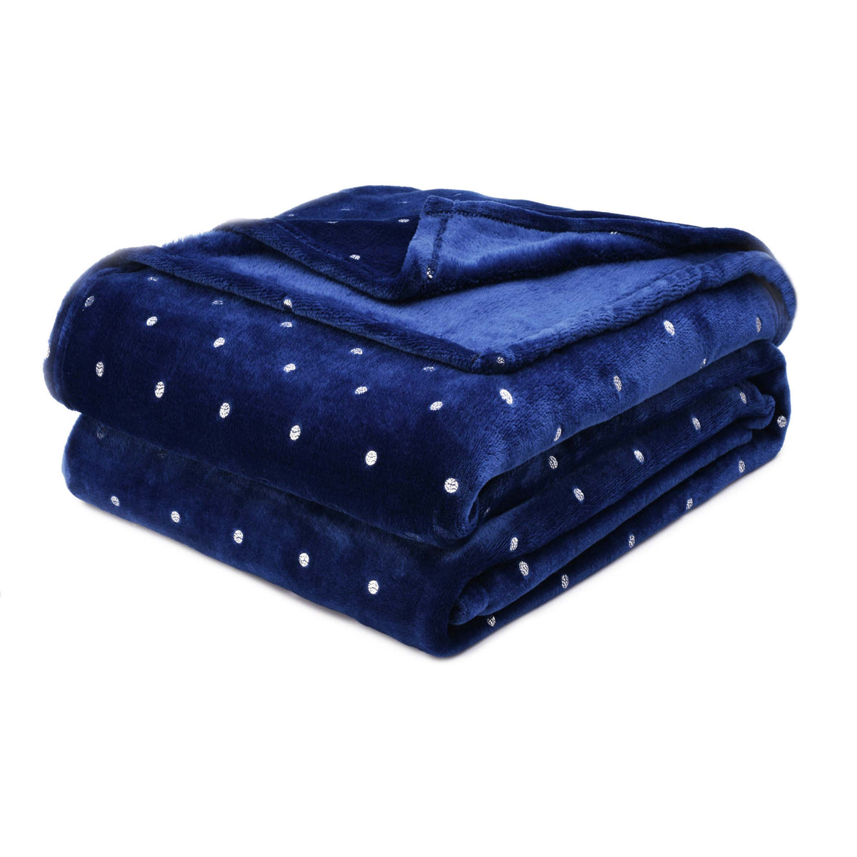 Fleece Plush Medium Weight Fluffy Soft Decorative Blanket Or Throw - Navy Blue