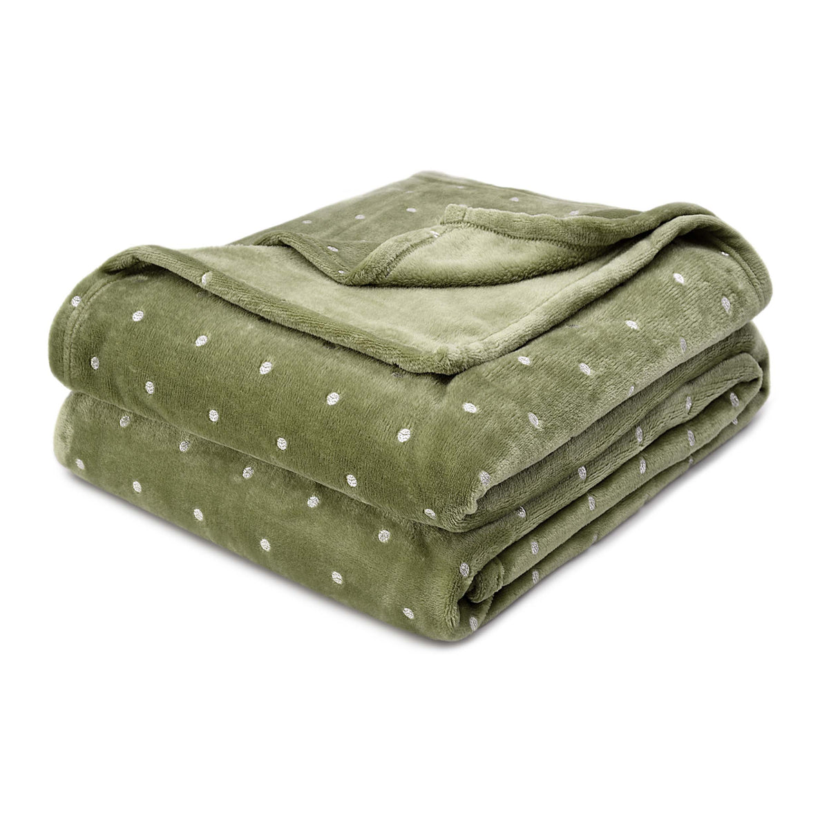 Fleece Plush Medium Weight Fluffy Soft Decorative Blanket Or Throw - Sage