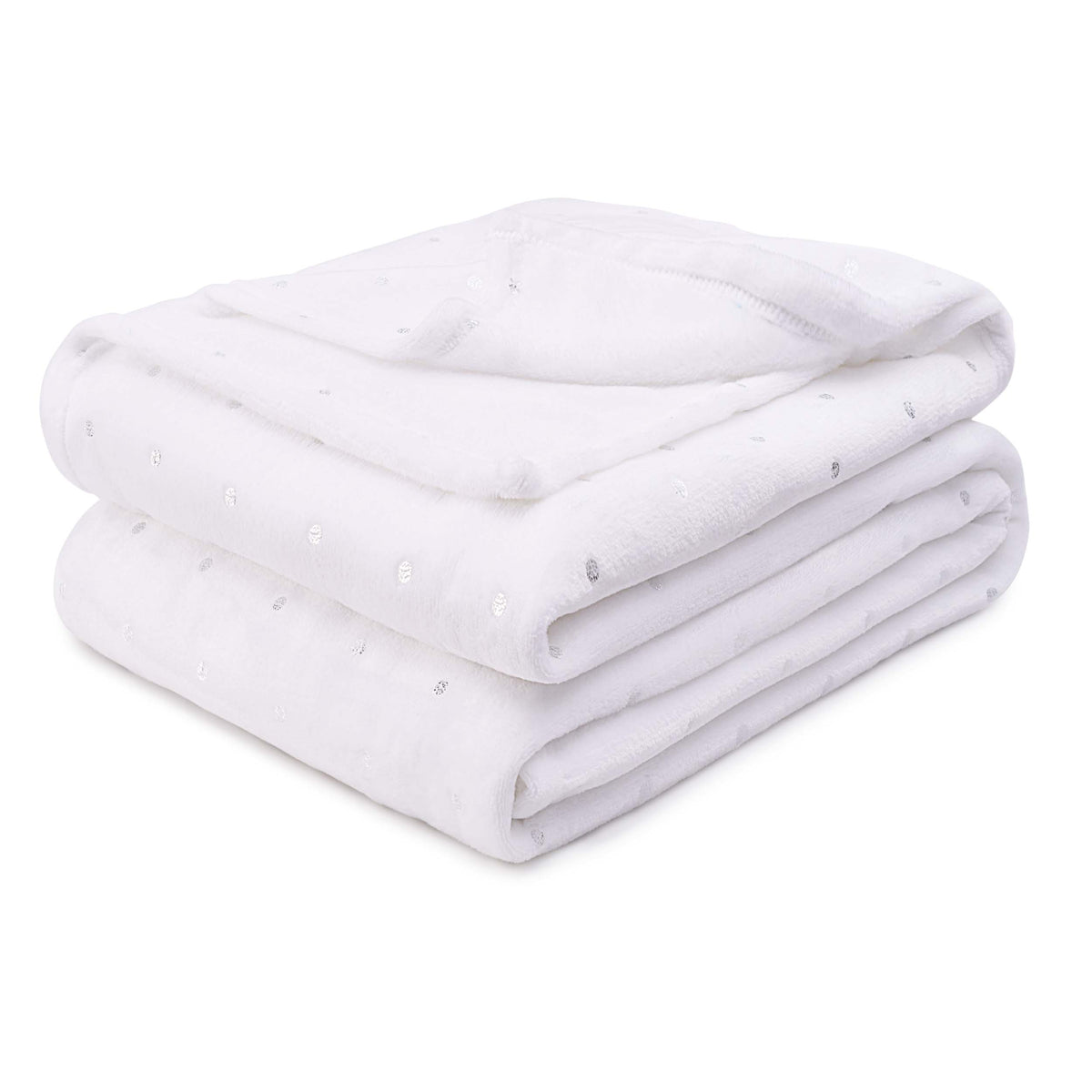 Fleece Plush Medium Weight Fluffy Soft Decorative Blanket Or Throw - White