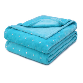 Fleece Plush Medium Weight Fluffy Soft Decorative Blanket Or Throw - Winter Blue