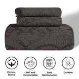 Aspen Jacquard Bedspread Set – 3‐Piece Cotton Blend Floral Bedding