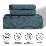 Aspen Jacquard Bedspread Set – 3‐Piece Cotton Blend Floral Bedding