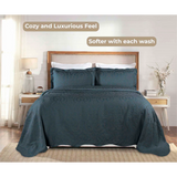 Aspen Jacquard Bedspread Set – 3‐Piece Cotton Blend Floral Bedding