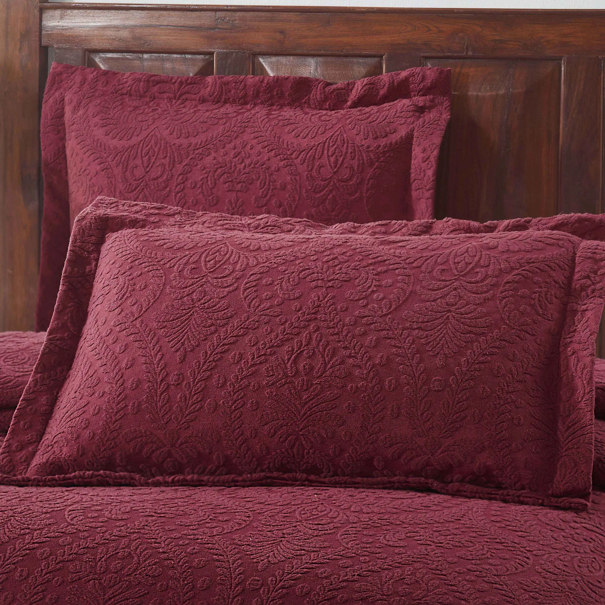 Aspen Jacquard Bedspread Set – 3‐Piece Cotton Blend Floral Bedding ...