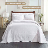Aspen Jacquard Bedspread Set – 3‐Piece Cotton Blend Floral Bedding