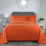 Remi Cotton Blend Jacquard Geometric Fringe Bedspread Set - Bedspread by Superior