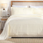 Remi Cotton Blend Jacquard Geometric Fringe Bedspread Set - Bedspread by Superior