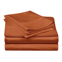 Superior Egyptian Cotton 300 Thread Count Solid Deep Pocket Bed Sheet Set - Pumpkin