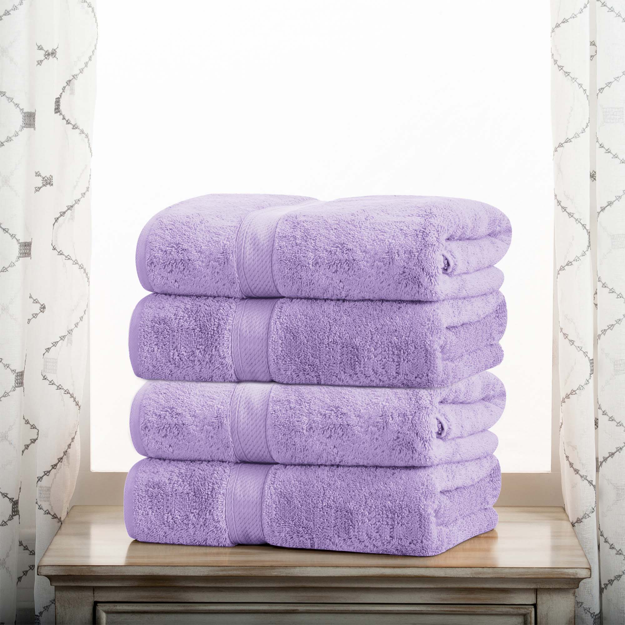 Egyptian Cotton Plush Heavyweight Bath Towel Set of 4 - Egyptian Cotton Bath Towel by Superior Brand