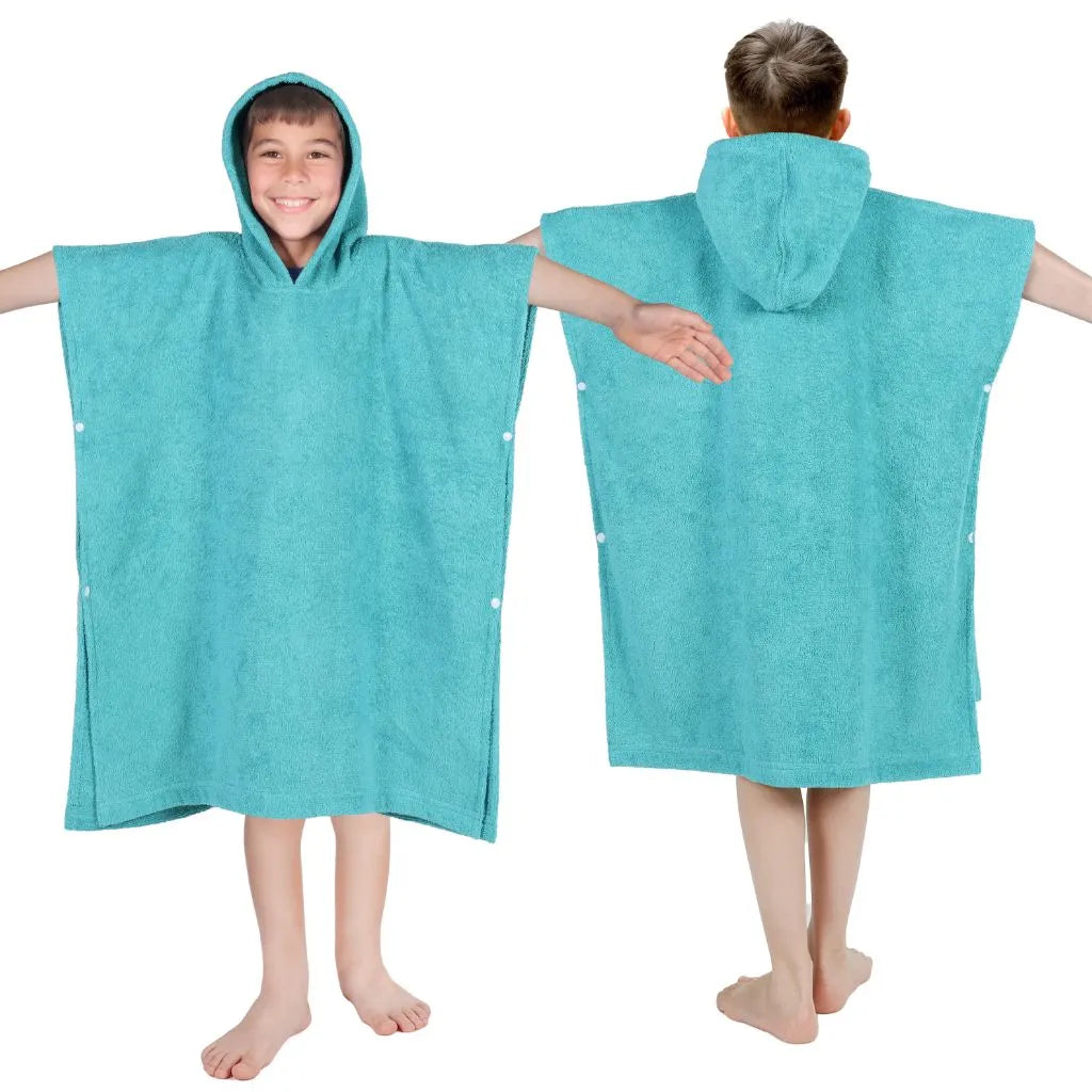 Lyron Cotton Terry Kids Washable Unisex Hooded Poncho Bath Towel - Hooded Bath Towel by Superior Brand