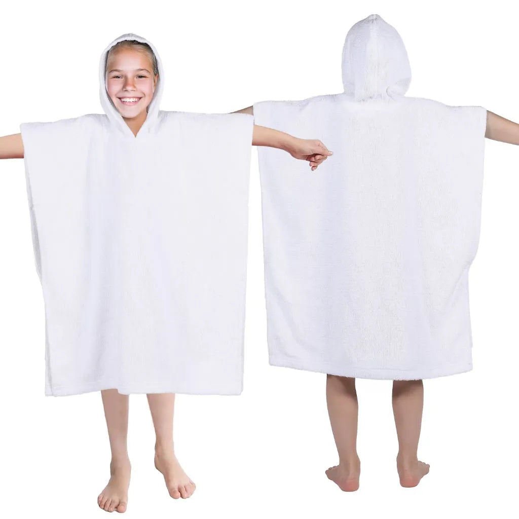 Lyron Cotton Terry Kids Washable Unisex Hooded Poncho Bath Towel - Hooded Bath Towel by Superior Brand