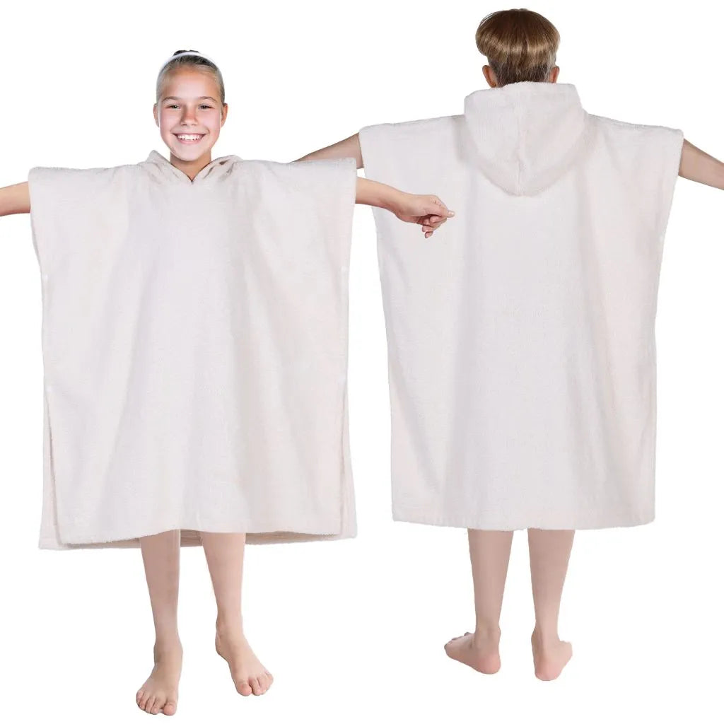 Lyron Cotton Terry Kids Washable Unisex Hooded Poncho Bath Towel - Hooded Bath Towel by Superior Brand