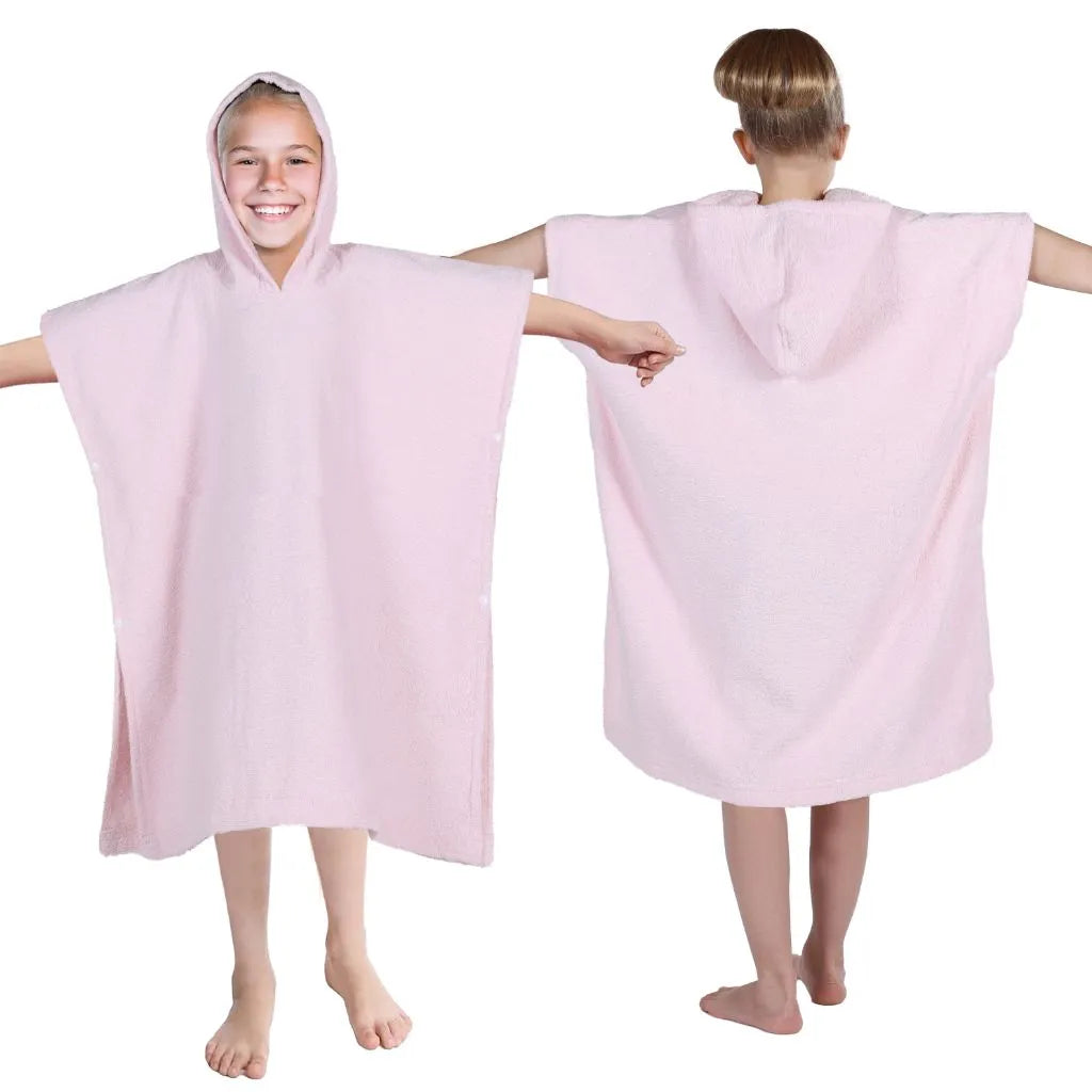 Lyron Cotton Terry Kids Washable Unisex Hooded Poncho Bath Towel - Hooded Bath Towel by Superior Brand