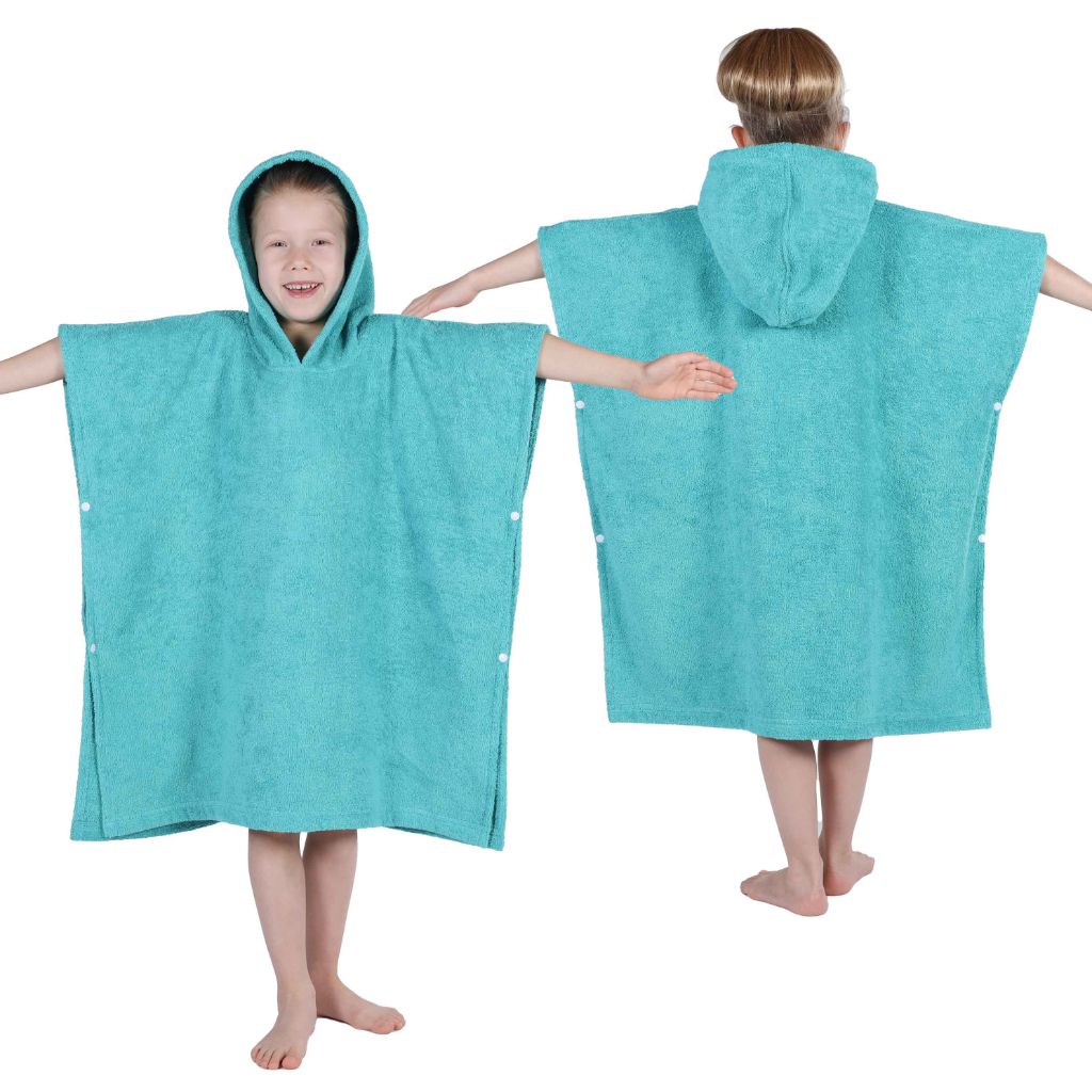 Lyron Cotton Terry Kids Washable Unisex Hooded Poncho Bath Towel