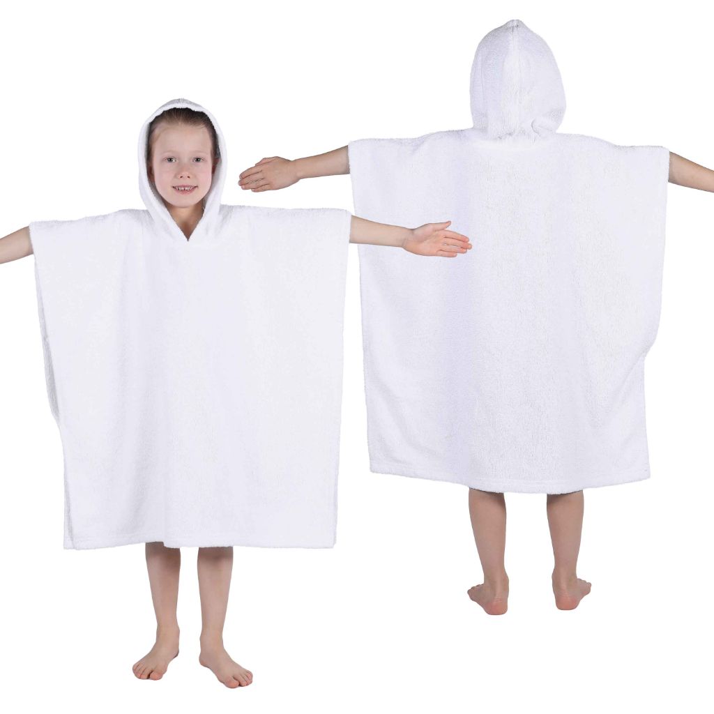 Lyron Cotton Terry Kids Washable Unisex Hooded Poncho Bath Towel