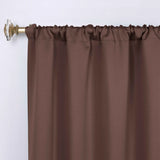 Solid Room Darkening Rod Pocket Blackout Curtain Panels, Set of 2