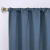 Solid Room Darkening Rod Pocket Blackout Curtain Panels, Set of 2