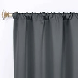 Solid Room Darkening Rod Pocket Blackout Curtain Panels, Set of 2