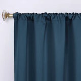 Solid Room Darkening Rod Pocket Blackout Curtain Panels, Set of 2