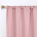 Solid Room Darkening Rod Pocket Blackout Curtain Panels, Set of 2