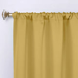 Solid Room Darkening Rod Pocket Blackout Curtain Panels, Set of 2
