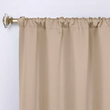 Solid Room Darkening Rod Pocket Blackout Curtain Panels, Set of 2