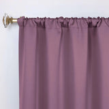 Solid Room Darkening Rod Pocket Blackout Curtain Panels, Set of 2