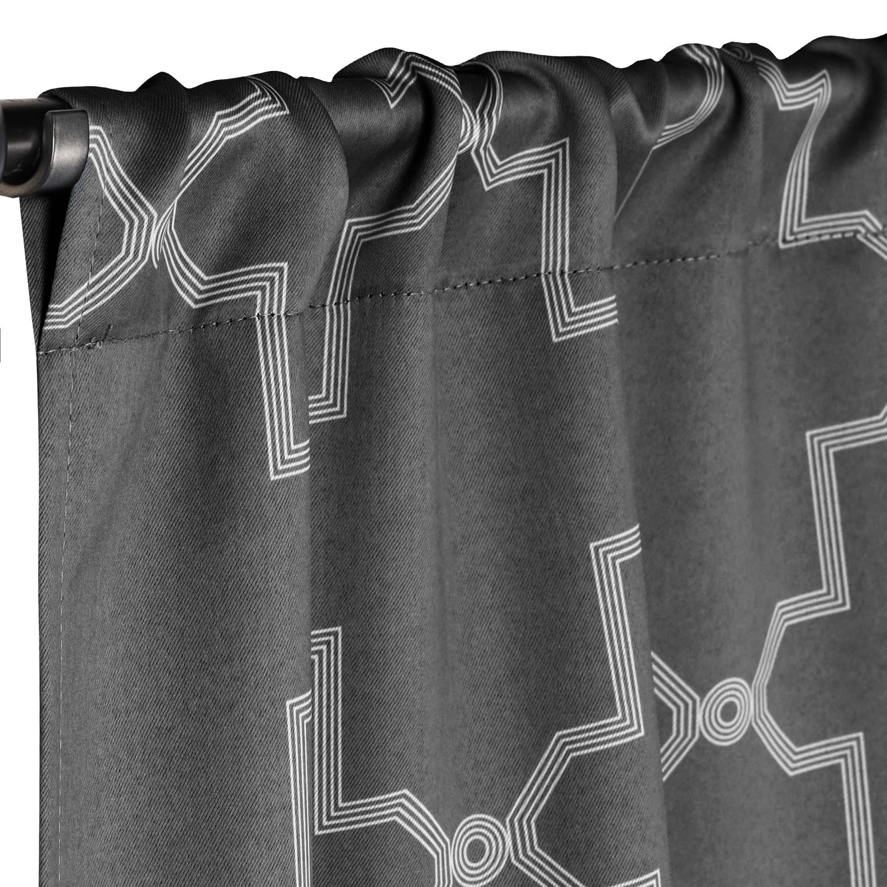 Superior Imperial Trellis Blackout Curtain Set of 2 Panels -  Charcoal