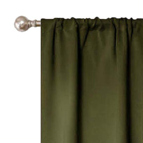 Solid Machine Washable Room Darkening Blackout Curtains - Olive Green