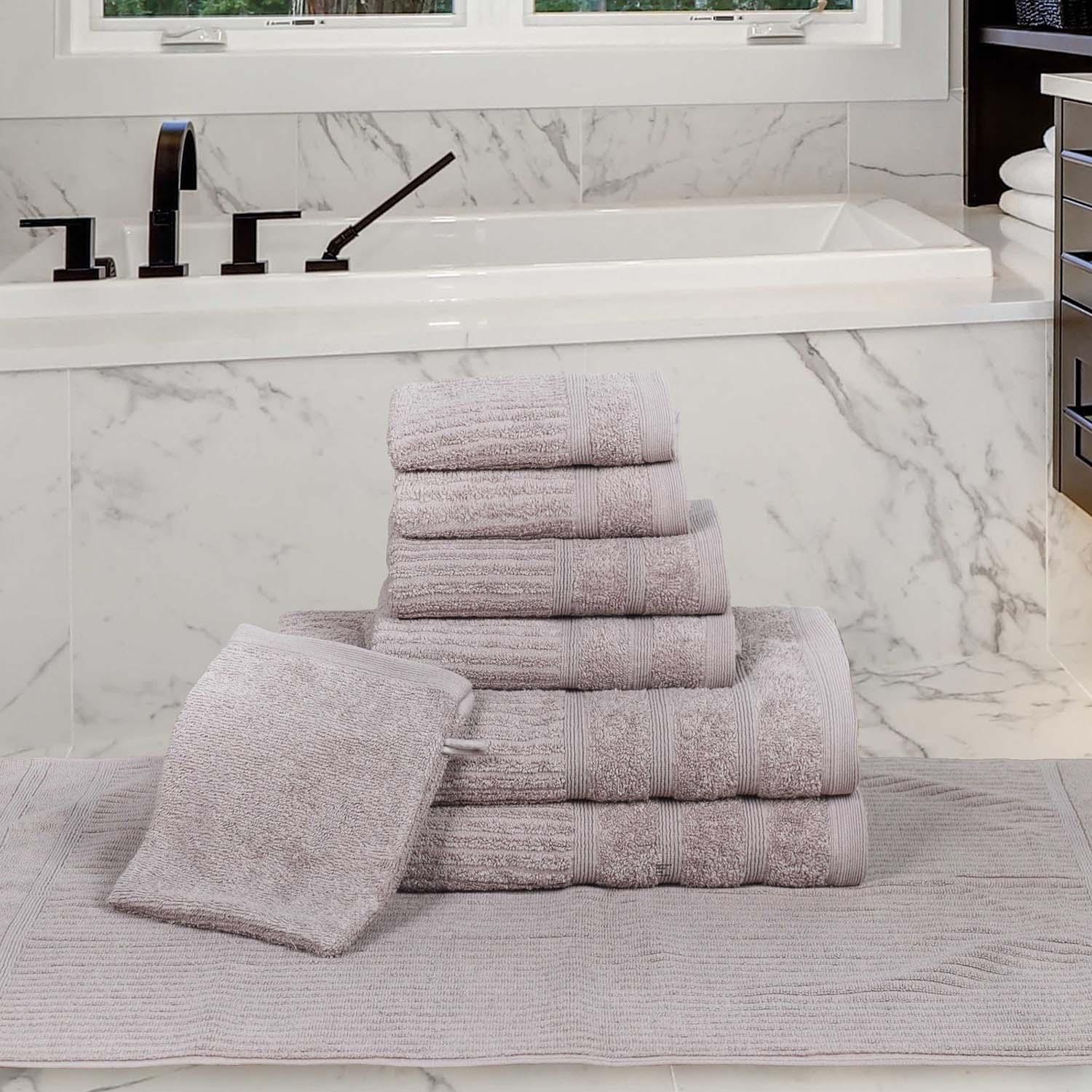 Egyptian Cotton Complete Bathroom Set 8-Piece - Royal - Towel Set by Superior Brand