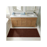 Solid Bordered Cotton Washable Non-Slip Bath Rugs or Runner