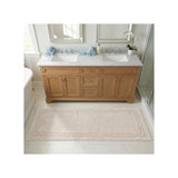 Solid Bordered Cotton Washable Non-Slip Bath Rugs or Runner