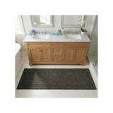 Solid Bordered Cotton Washable Non-Slip Bath Rugs or Runner
