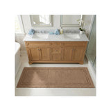 Solid Bordered Cotton Washable Non-Slip Bath Rugs or Runner
