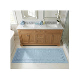 Solid Bordered Cotton Washable Non-Slip Bath Rugs or Runner