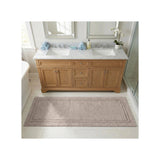 Solid Bordered Cotton Washable Non-Slip Bath Rugs or Runner